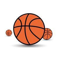 Unique three Basketball Ball Flat Design vector