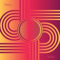 Orange Gradient Line shapes gradient abstract background. Geometric Futuristic line background vector