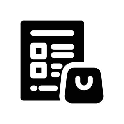 whislist glyph icon. Strong and solid icon for websites and mobile apps.