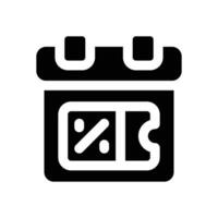 calendar glyph icon. Strong and solid icon for websites and mobile apps. vector