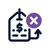 no sale dual tone icon. Sleek and modern icon for websites and mobile apps. vector