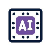artificial inteligence duotone icon. Sleek and modern icon for websites and mobile apps. vector