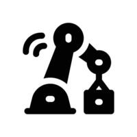 robotic automation glyph icon. Strong and solid icon for websites and mobile apps. vector
