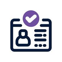 member card dual tone icon. Sleek and modern icon for websites and mobile apps. vector