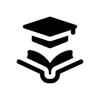 education glyph icon. Strong and solid icon for websites and mobile apps. vector