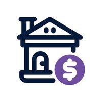 house value dual tone icon. Sleek and modern icon for websites and mobile apps. vector