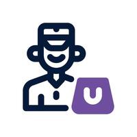 delivery man duotone icon. Sleek and modern icon for websites and mobile apps. vector