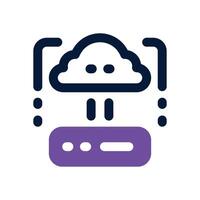 cloud server duotone icon. Sleek and modern icon for websites and mobile apps. vector