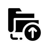 folder upload glyph icon. Strong and solid icon for websites and mobile apps. vector