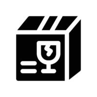 fragile glyph icon. Strong and solid icon for websites and mobile apps. vector