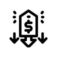 low price line icon. Clean and minimalist icon for websites, mobile apps, presentations, and logos. Fully scalable and customizable for any project. vector