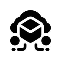 data cloud glyph icon. Strong and solid icon for websites and mobile apps. vector