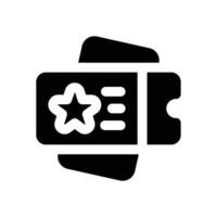 starred glyph icon. Strong and solid icon for websites and mobile apps. vector