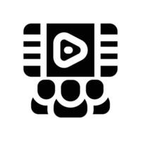 bioskop glyph icon. Strong and solid icon for websites and mobile apps. vector
