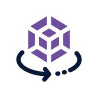 360 degrees duotone icon. Sleek and modern icon for websites and mobile apps. vector