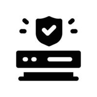 server protection glyph icon. Strong and solid icon for websites, mobile interfaces, presentations, and visual branding. High quality and easy to edit. vector