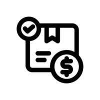 cash on delivery line icon. Clean and minimalist icon for websites, mobile apps, presentations, and logos. Fully scalable and customizable for any project. vector