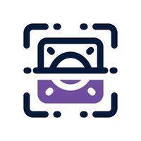 eye scanner dual tone icon. Sleek and modern icon for websites and mobile apps. vector
