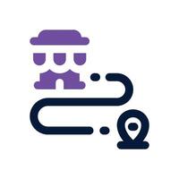 route duotone icon. Sleek and modern icon for websites and mobile apps. vector