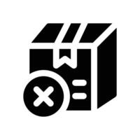 delivery cancelled glyph icon. Strong and solid icon for websites and mobile apps. vector