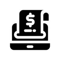 electronic ticket glyph icon. Strong and solid icon for websites and mobile apps. vector
