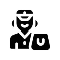 delivery man glyph icon. Strong and solid icon for websites, mobile interfaces, presentations, and visual branding. High quality and easy to edit. vector