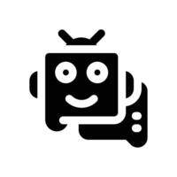 chatbot glyph icon. Strong and solid icon for websites and mobile apps. vector