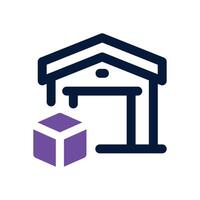 warehouse dual tone icon. Sleek and modern icon for websites and mobile apps. vector