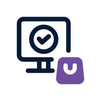 online shopping duotone icon. Sleek and modern icon for websites and mobile apps. vector