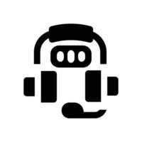 headphon glyph icon. Strong and solid icon for websites and mobile apps. vector