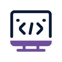 programming dual tone icon. Sleek and modern icon for websites and mobile apps. vector