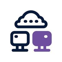 cloud duotone icon. Sleek and modern icon for websites and mobile apps. vector