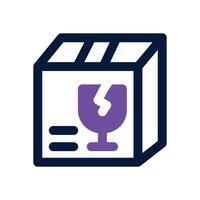 fragile dual tone icon. Sleek and modern icon for websites and mobile apps. vector