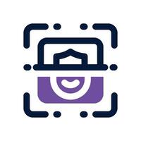 face scanner dual tone icon. Sleek and modern icon for websites and mobile apps. vector