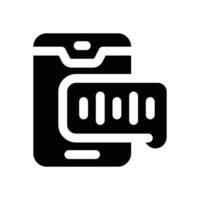 voice recognition glyph icon. Strong and solid icon for websites and mobile apps. vector
