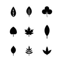 Black leaf icons set. Leaves icon on isolated background. Collection black leaf. Elements design for natural, eco, vegan, bio labels. illustration EPS 10 vector