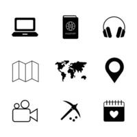 Concept Universal Solid Icon Set. Icons are Suitable for Web Page, Mobile App, UI, UX and GUI design vector