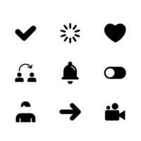 Marketing icon set with pictograms. Simple filled business icons isolated on a white background. Good for apps and web sites vector