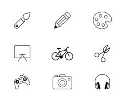 Analog and digital product icon set. Mechanical scale. Outline object isolated on white background. Icon for web vector