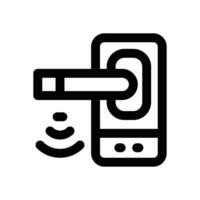 smart door line icon. Clean and minimalist icon for websites and mobile apps. vector
