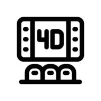 4d cinema line icon. Clean and minimalist icon for websites and mobile apps. vector