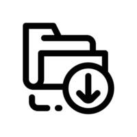 folder download line icon. Clean and minimalist icon for websites and mobile apps. vector