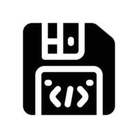 floppy disc glyph icon. Strong and solid icon for websites and mobile apps. vector