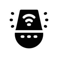voice assistant glyph icon. Strong and solid icon for websites and mobile apps. vector