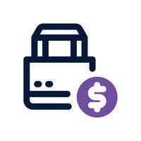 shopping bag dual tone icon. Sleek and modern icon for websites and mobile apps. vector