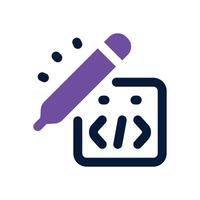 writing code dual tone icon. Sleek and modern icon for websites and mobile apps. vector