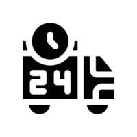 delivery 24 hour glyph icon. Strong and solid icon for websites and mobile apps. vector