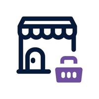 store dual tone icon. Sleek and modern icon for websites and mobile apps. vector