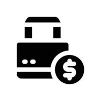 shopping bag glyph icon. Strong and solid icon for websites and mobile apps. vector