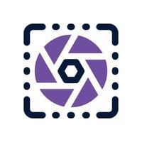 lens dual tone icon. Sleek and modern icon for websites and mobile apps. vector